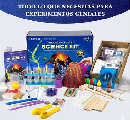 Mega Kit de Experimientos de Ciencias - 152 Experimentos 4 en 1 para Niños