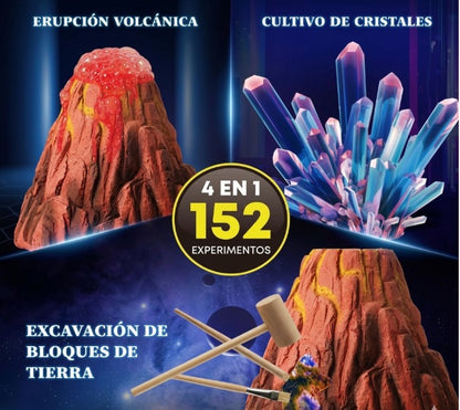 Mega Kit de Experimientos de Ciencias - 152 Experimentos 4 en 1 para Niños