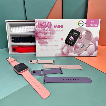 Smartwatch L20 Mini (EURA) 6 Mallas – Tecnología compacta, estilo inteligente