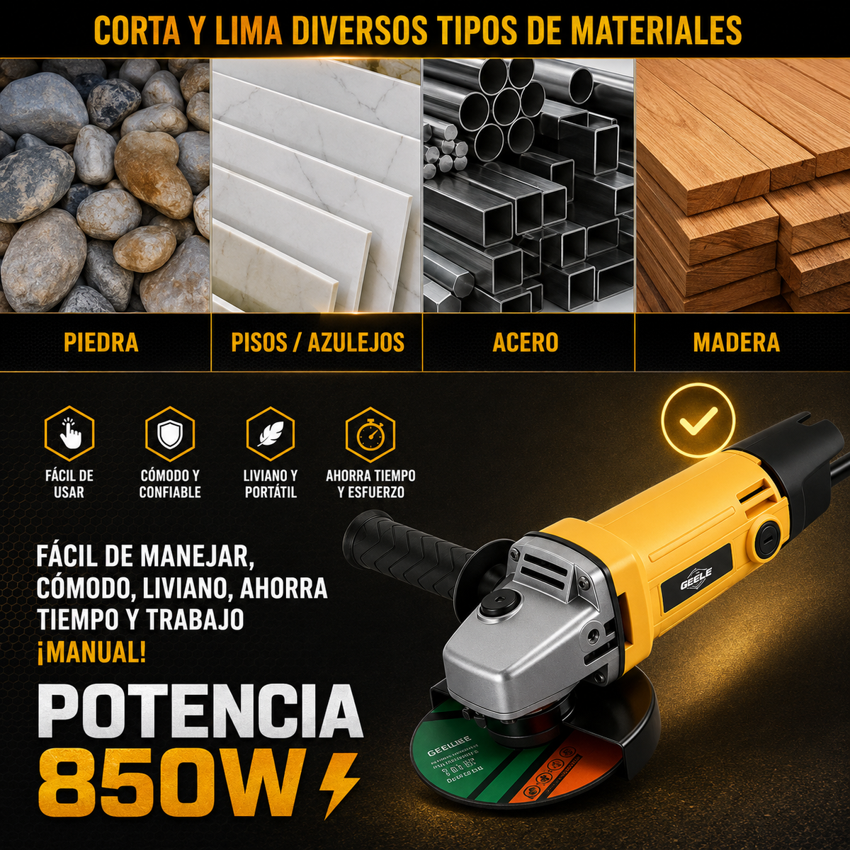 ⚡ KIT PROFESIONAL 2 EN 1 — TALADRO PERCUTOR + AMOLADORA ANGULAR 850W 220V