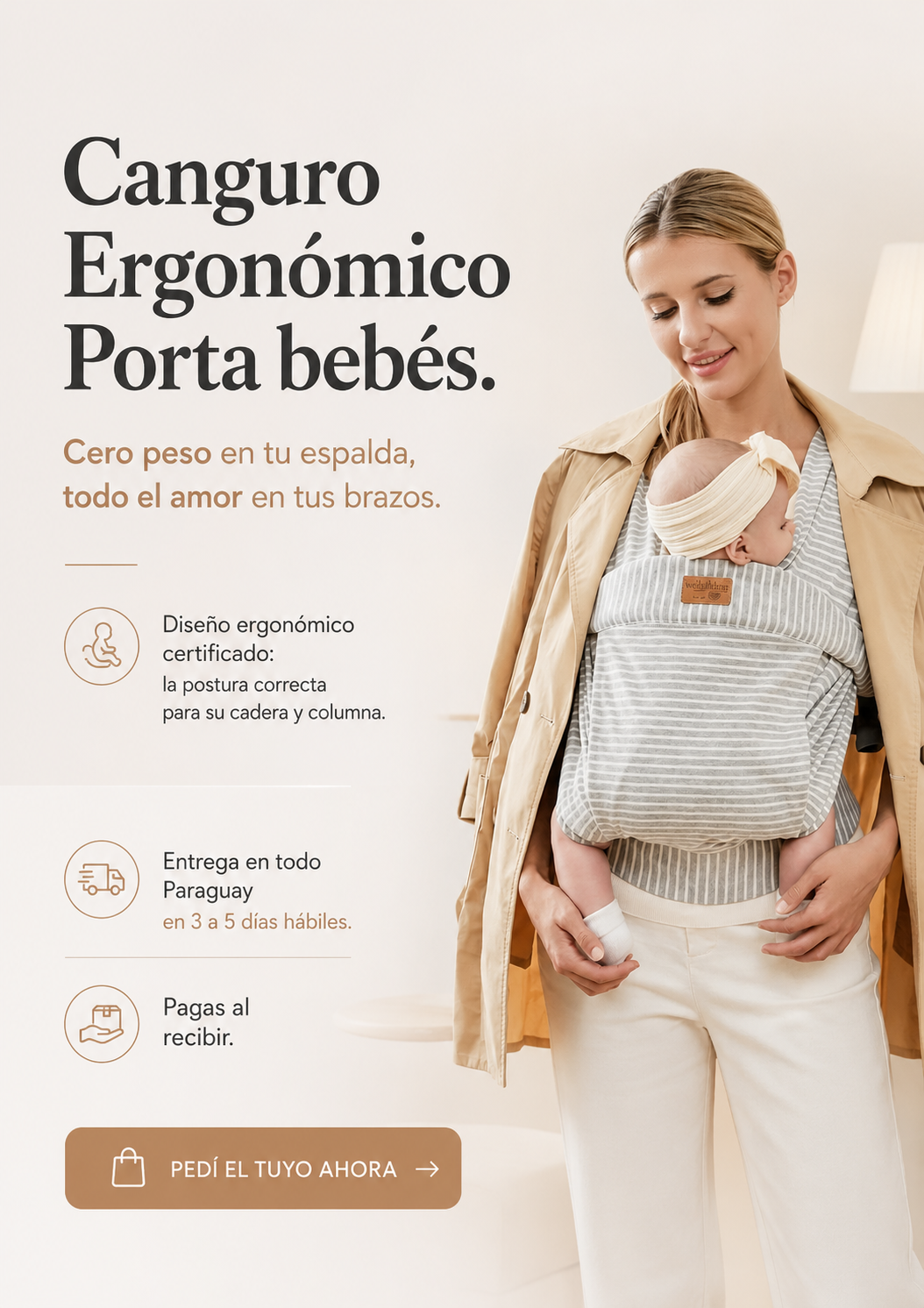 Canguro Ergonómico Portabebés - Ajustable VRBabies