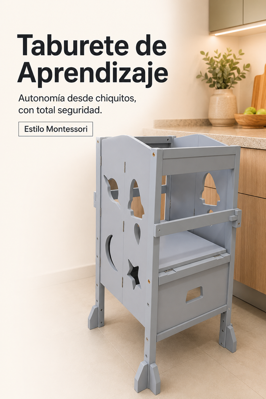 Taburete de Aprendizaje - Silla Torre Infantil - Estilo Montessori