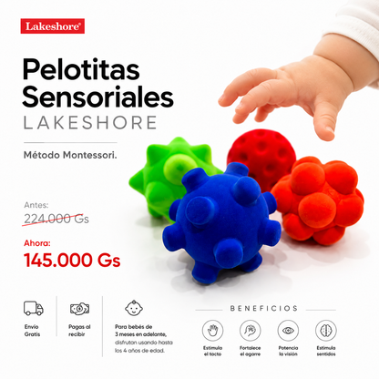 🎨 PELOTAS SENSORIALES LAKESHORE - SET DE 4 UNIDADES 🎨
