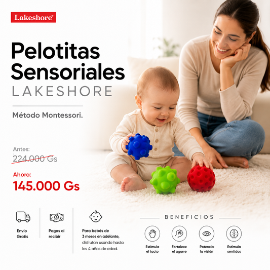 🎨 PELOTAS SENSORIALES LAKESHORE - SET DE 4 UNIDADES 🎨
