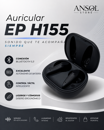 Auriculares Inalámbricos TWS EP-H155 – Bluetooth 5.1 con Estuche de Carga