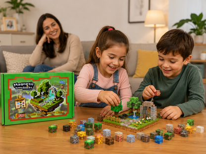 🧲 Set de Bloques Magnéticos Estilo Minecraft (120 Piezas) – Construcción Creativa Método Montessori