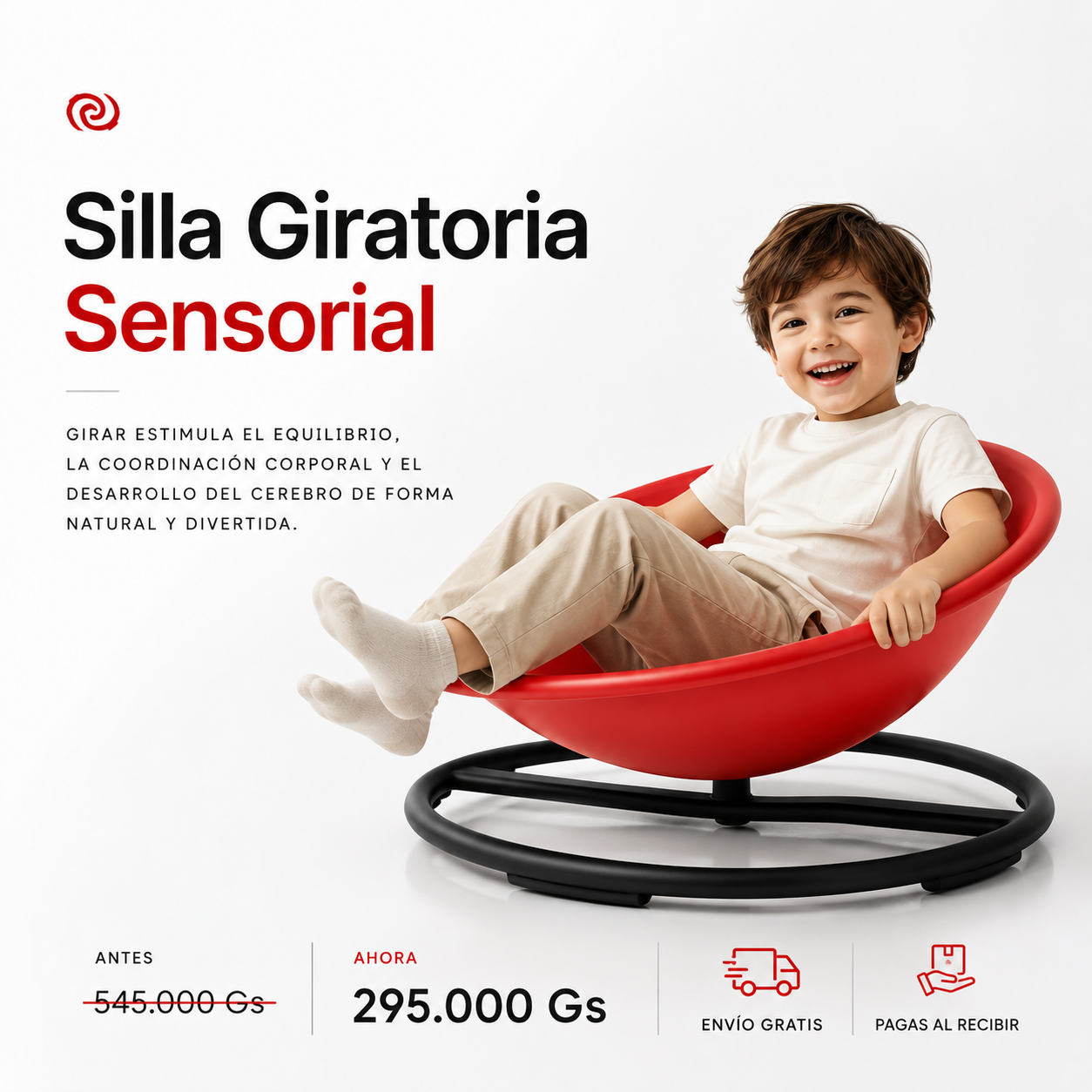 Silla Giratoria Sensorial para Niños 360° – Diversión y Equilibrio