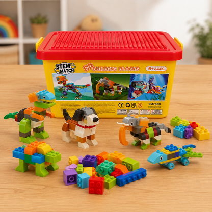 Bloques de Construcción de 1063 Piezas – Dinosaurios, Animales y Vida Marina