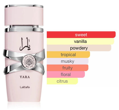 Lattafa Yara Eau de Parfum 100 ml – Perfume Femenino Dulce, Cremoso y Elegante