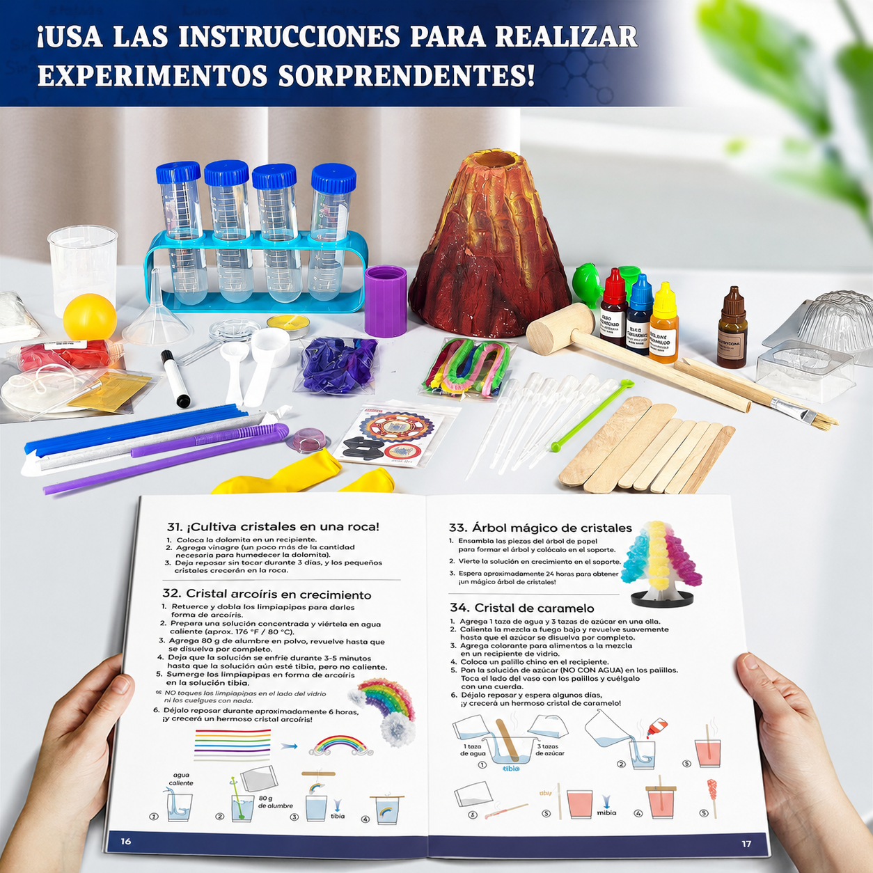 Mega Kit de Experimientos de Ciencias - 152 Experimentos 4 en 1 para Niños