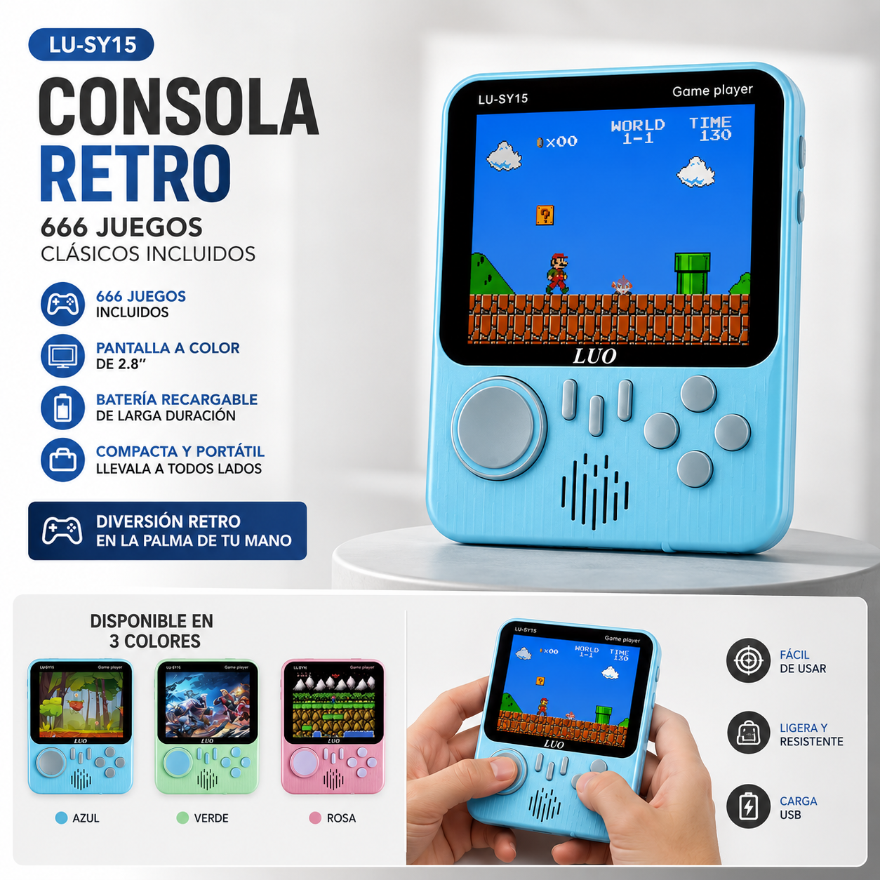 CONSOLA RETRO LU-SY15 – 666 JUEGOS