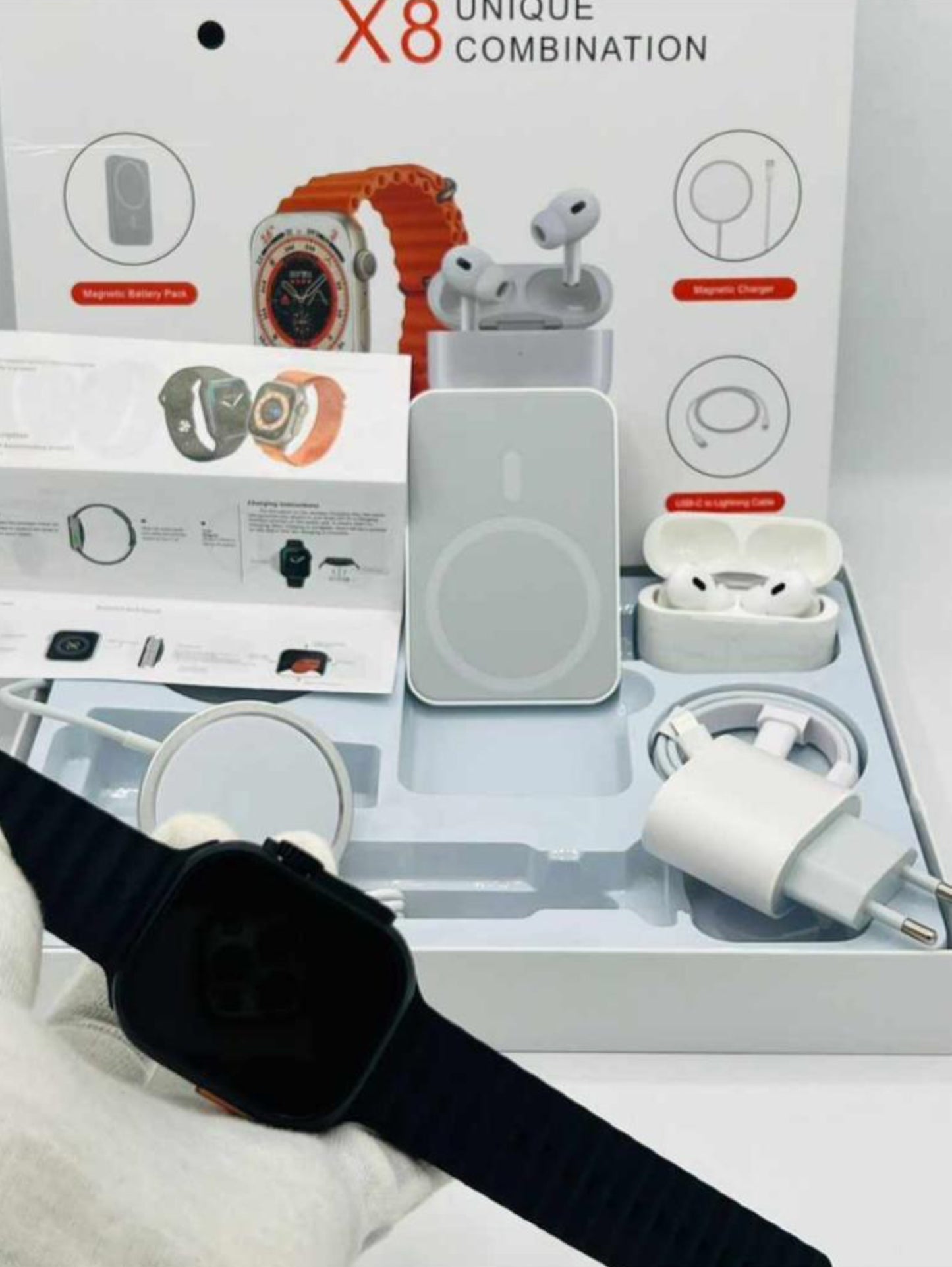 X8 Unique Combination – Kit Completo Smartwatch + Auriculares + Accesorios
