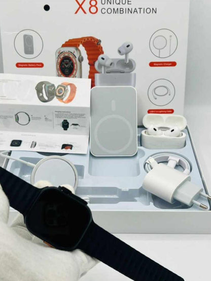 X8 Unique Combination – Kit Completo Smartwatch + Auriculares + Accesorios